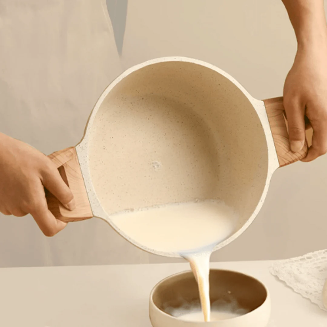 Maifan Stone Non-Stick Sauce Pan (White-24cm) - Image 4