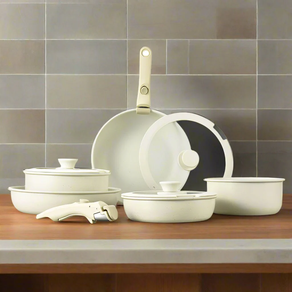 Maifan Stone Nonstick Cookware Set with Detachable Handles (11 Piece) - Image 13