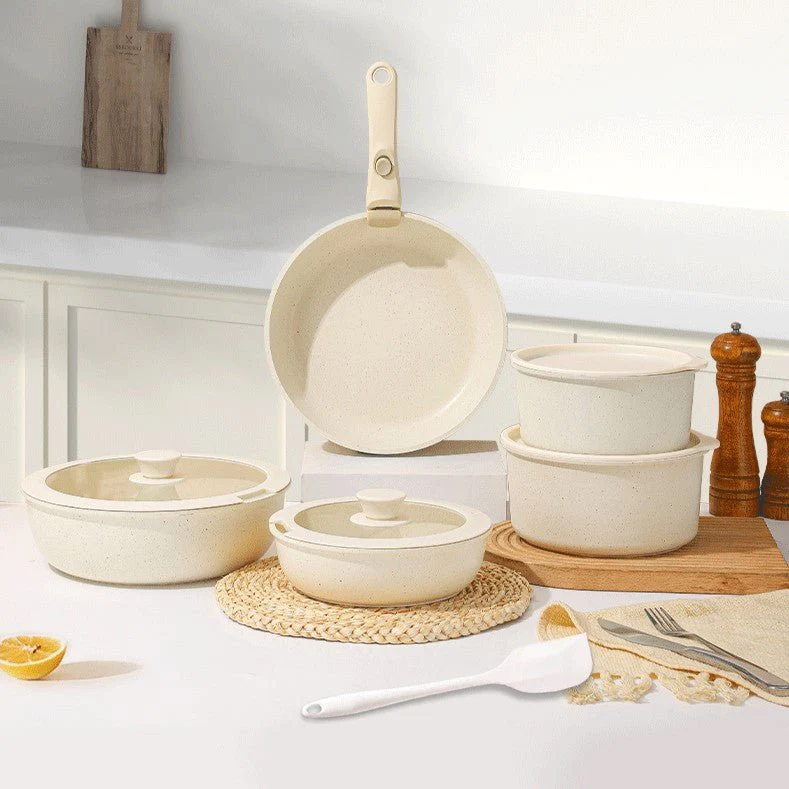 Maifan Stone Nonstick Cookware Set with Detachable Handles (11 Piece) - Image 8