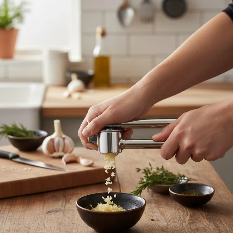 Manual Heavy Duty Stainless Steel Garlic Press - Image 3