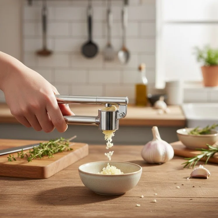 Manual Heavy Duty Stainless Steel Garlic Press - Image 4
