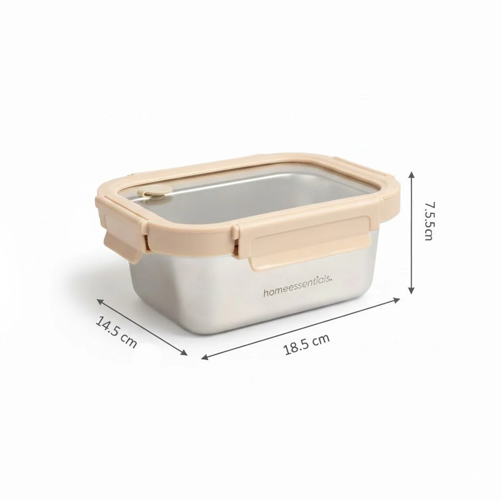 Stainless Steel Container with Air Vent Glass Lid(800ml) - Image 6