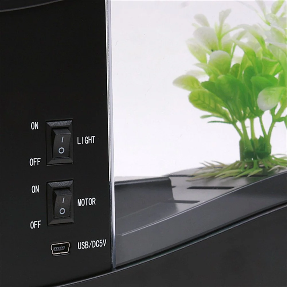 Mini Aquarium Fish Tank With LED Clock - Image 8