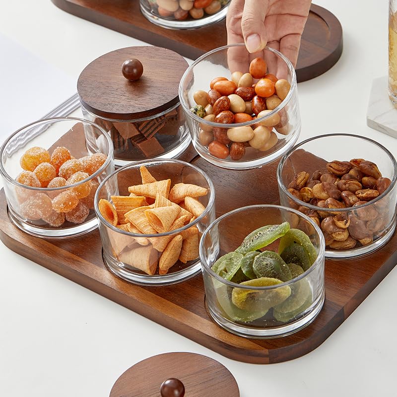 Minimalist Glass Snack Plate with Bamboo Lid - Image 4