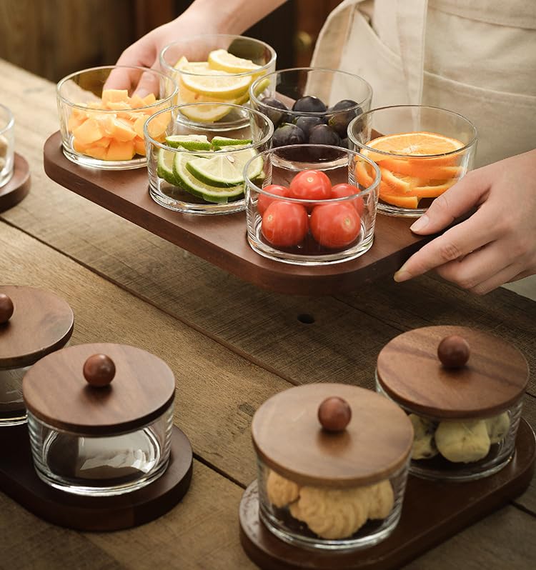 Minimalist Glass Snack Plate with Bamboo Lid - Image 5