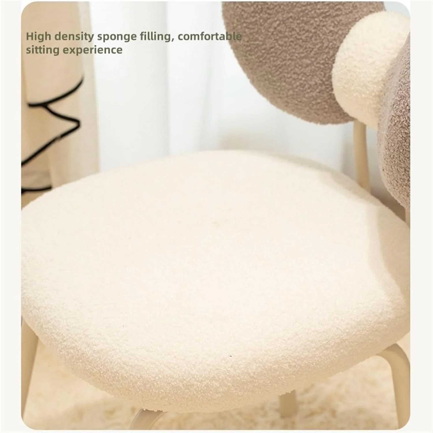 Modern 360° Rotatable Vanity Chair with Bowknot Back - Image 3