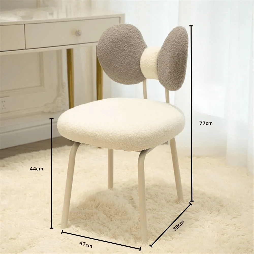 Modern 360° Rotatable Vanity Chair with Bowknot Back - Image 7