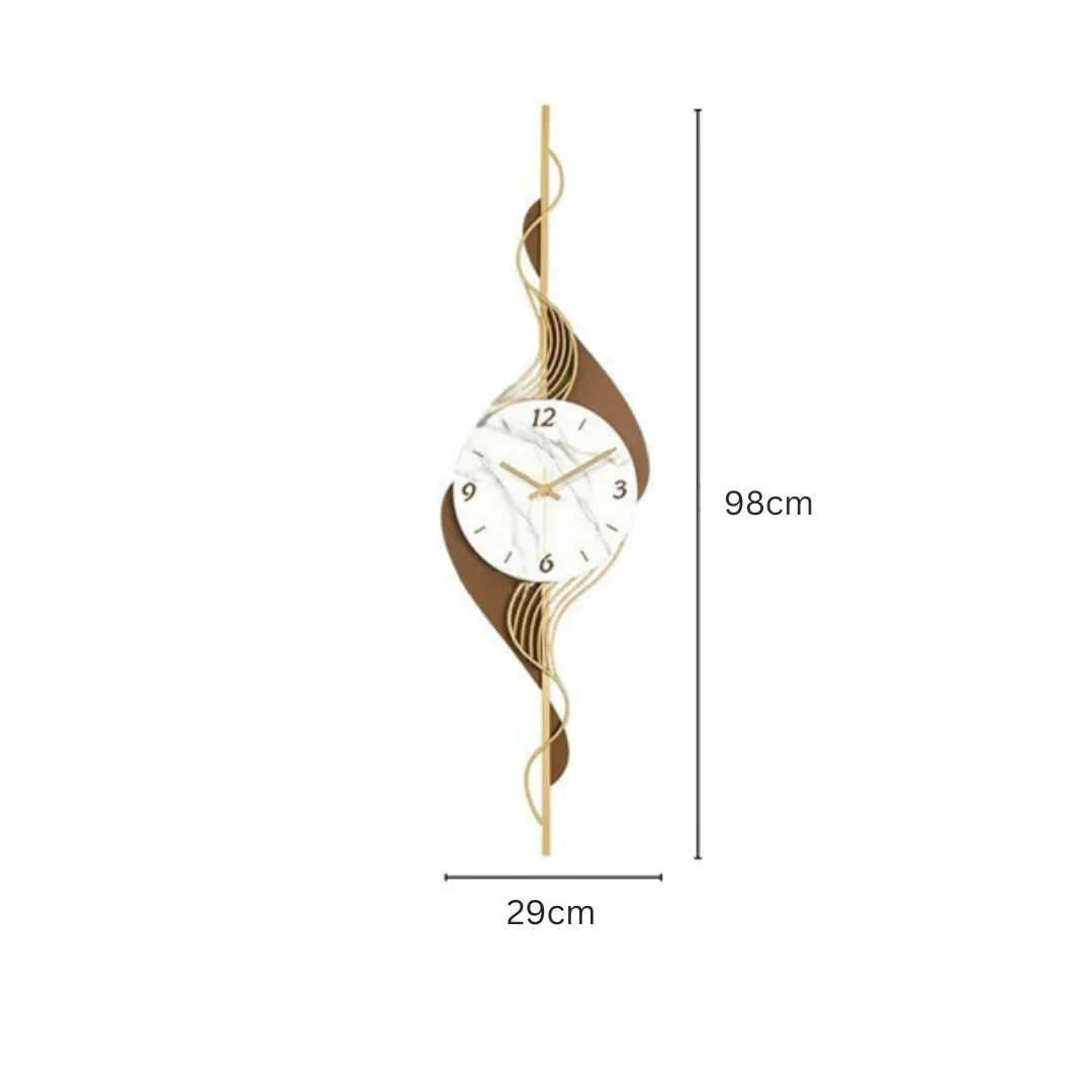Modern and Luxurious Wall Clock with Wavy Light Design - Image 5