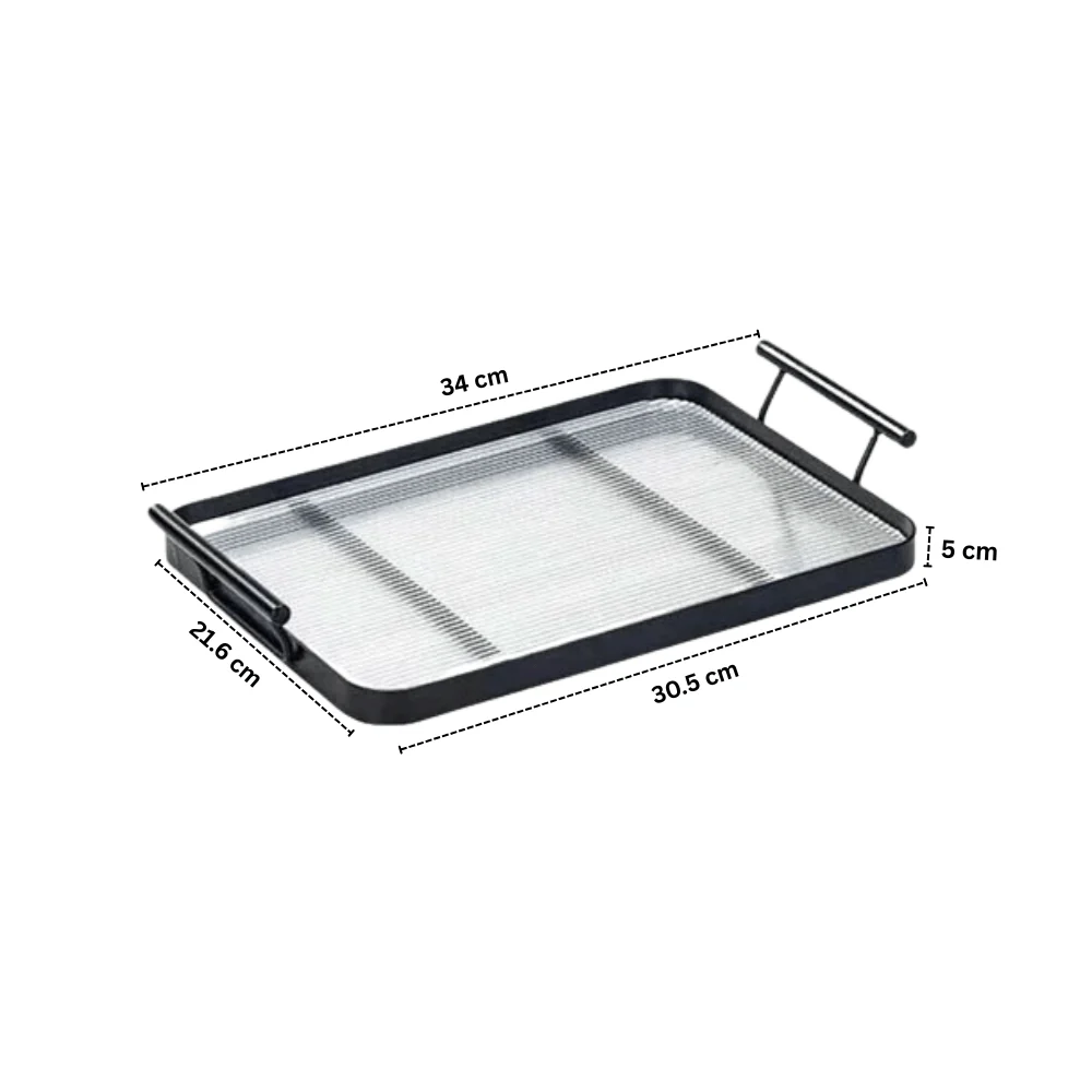 Modern Elegant Transparent Acrylic Serving Tray with Handles - Image 7