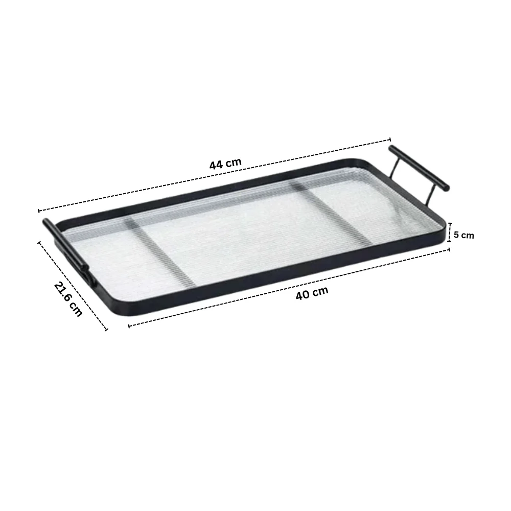 Modern Elegant Transparent Acrylic Serving Tray with Handles - Image 8