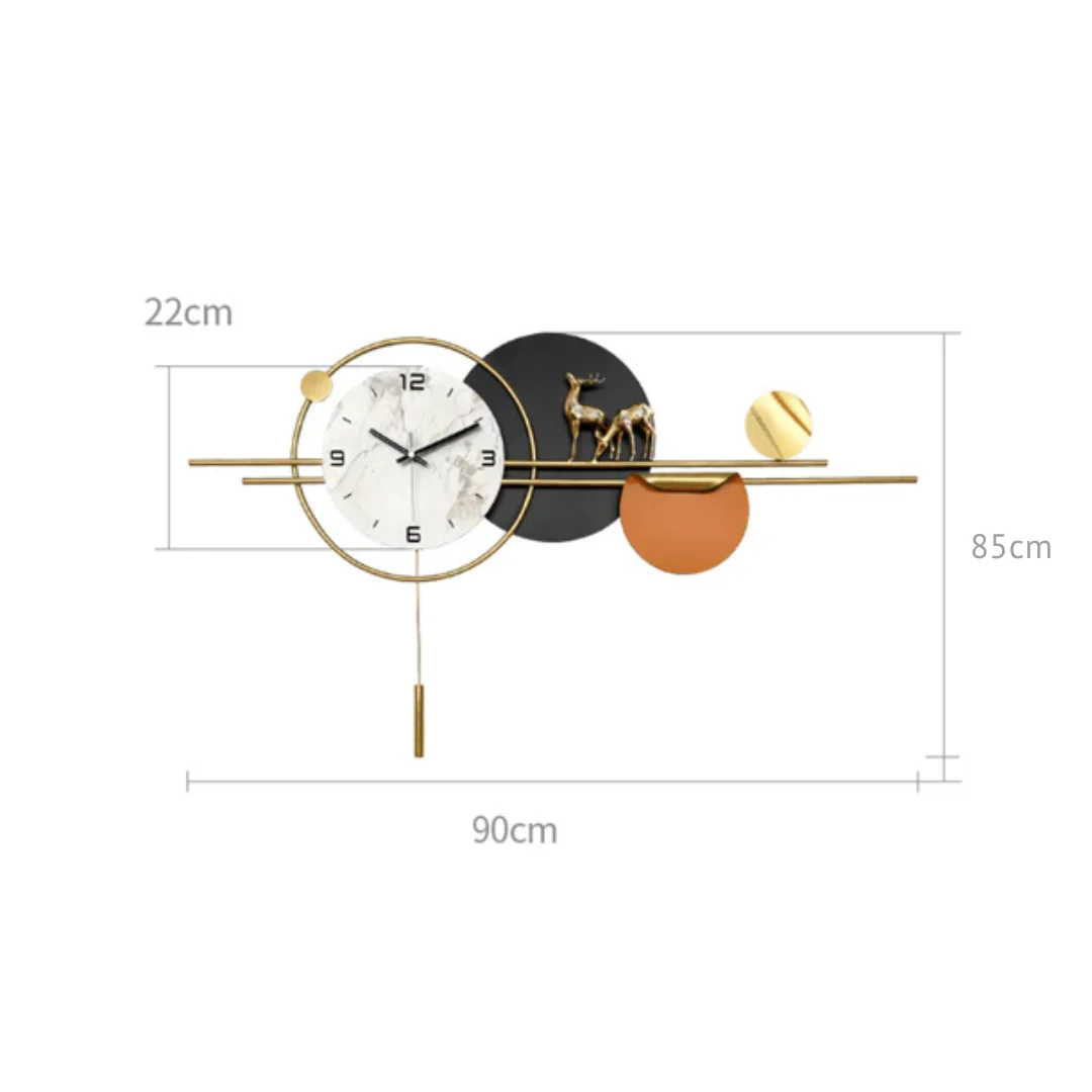 Modern Iron Hanging Wall Clock with Marble Texture Dial - Image 6