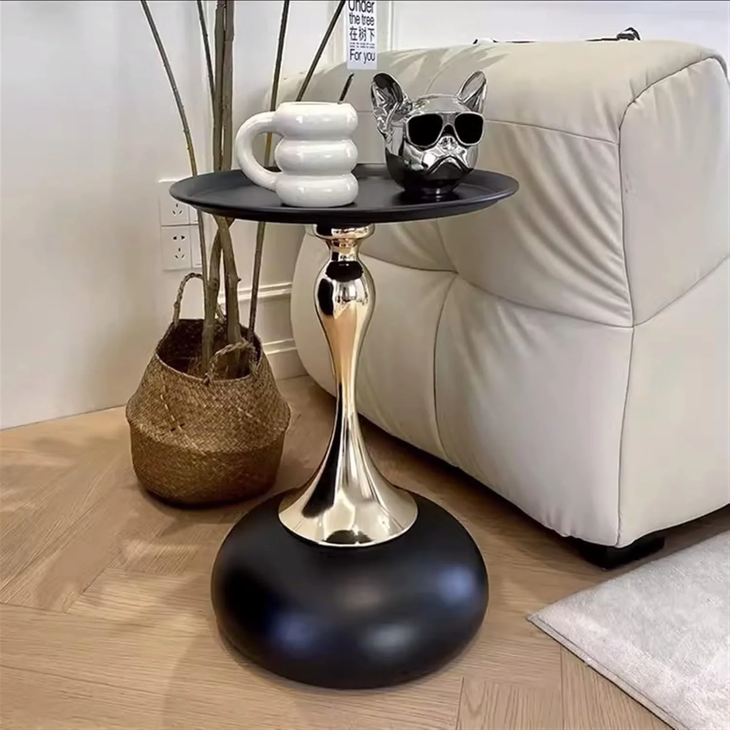 Modern Metal Pedestal Round Side Table for Living Room - Image 4