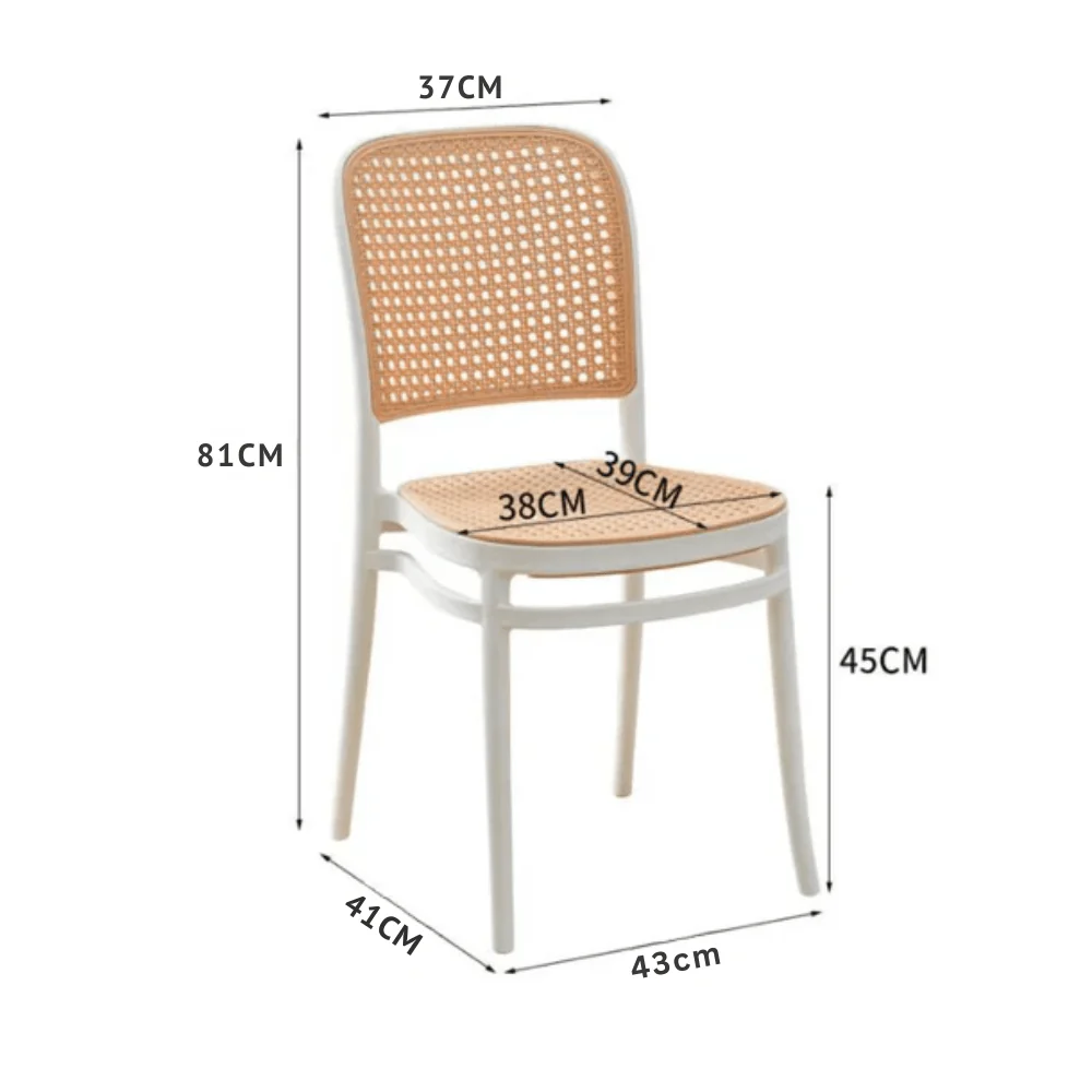 Modern Nordic-Style Rattan-Inspired Stackable Plastic Chair - Image 5