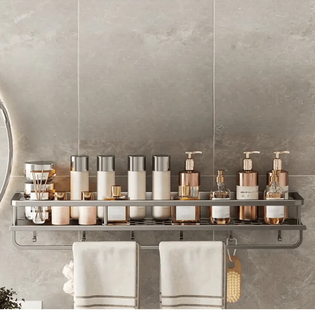 Modern Wall-Mount Bathroom Organizer Shelf - Image 4