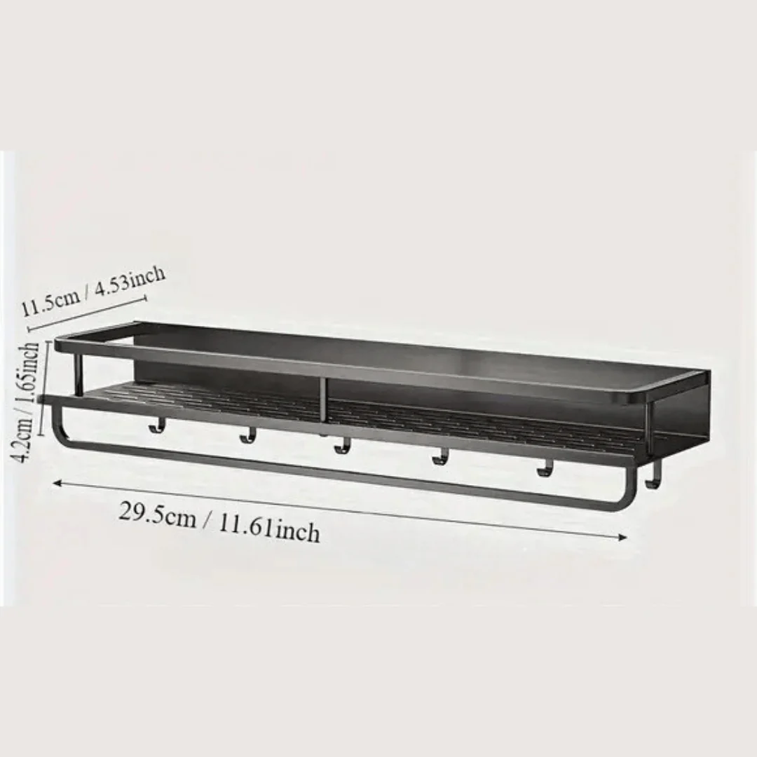 Modern Wall-Mount Bathroom Organizer Shelf - Image 7