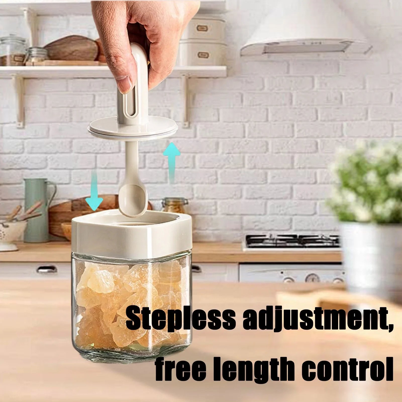 Moisture-Proof Sealed Scoop Square Seasoning Jar With Lid and Spoon - Image 5