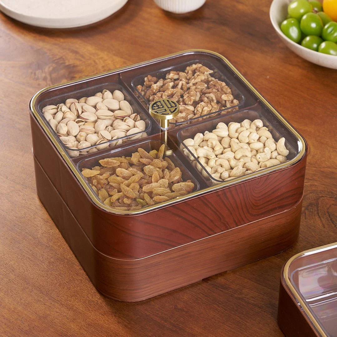 Moisture-Proof Wooden Serving Tray (Double Layer) - Image 2