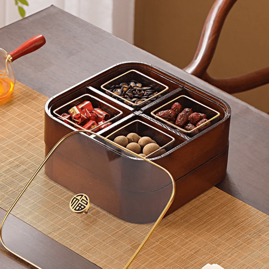 Moisture-Proof Wooden Serving Tray (Double Layer) - Image 5