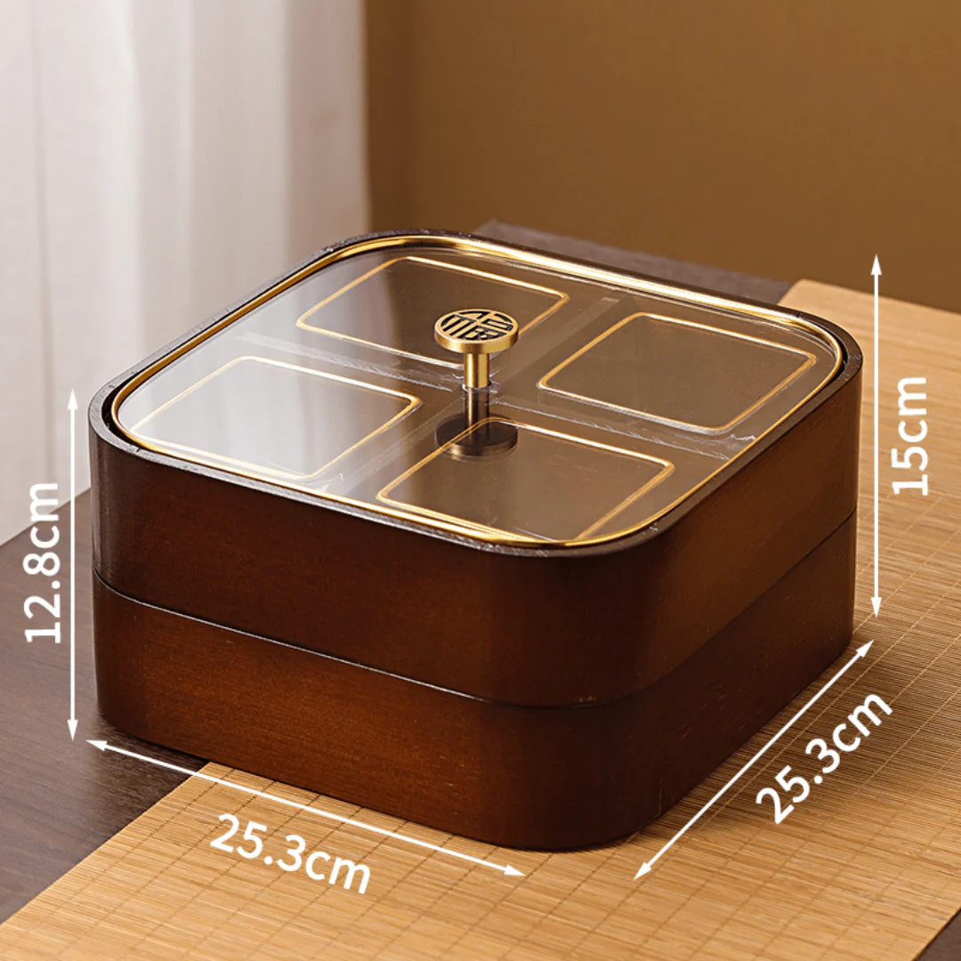 Moisture-Proof Wooden Serving Tray (Double Layer) - Image 7