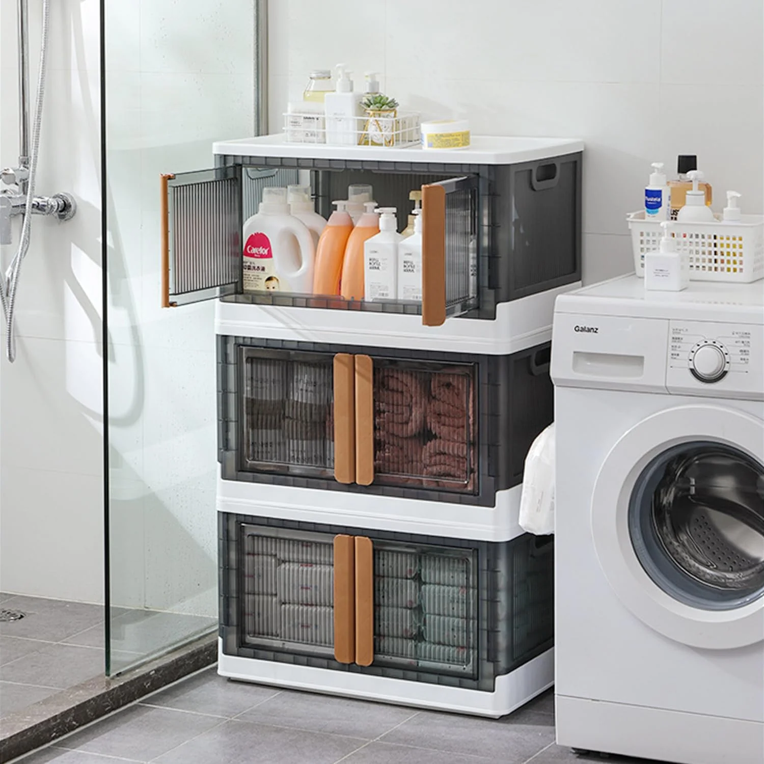 Single-Layer Multi-Bin Cube Storage Cabinet - Image 3