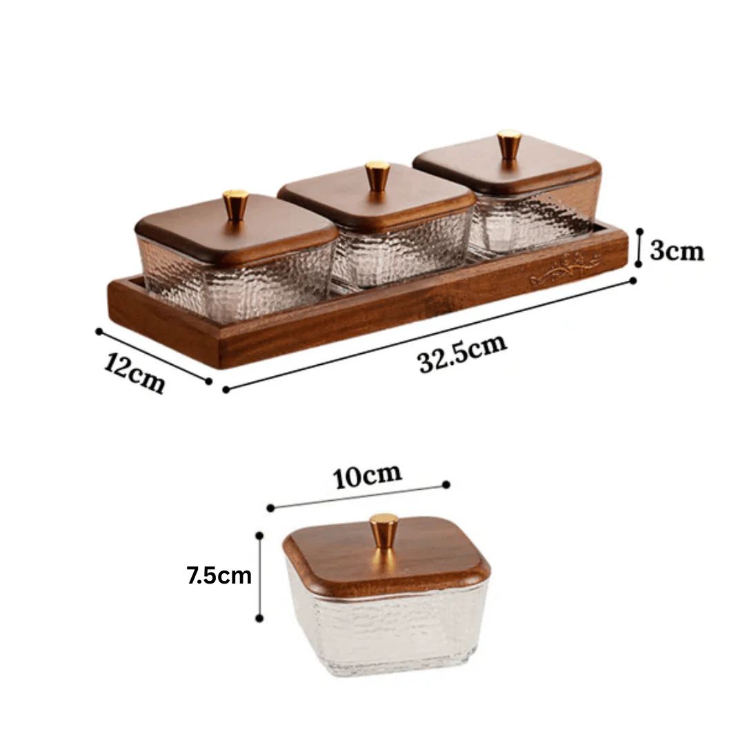 Multi-Compartment High-Borosilicate Glass Fruit and Nut Serving Tray Set - Image 7