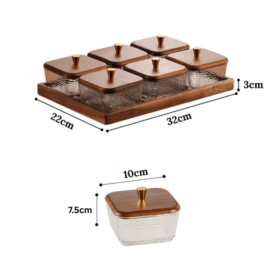 Multi-Compartment High-Borosilicate Glass Fruit and Nut Serving Tray Set - Image 8