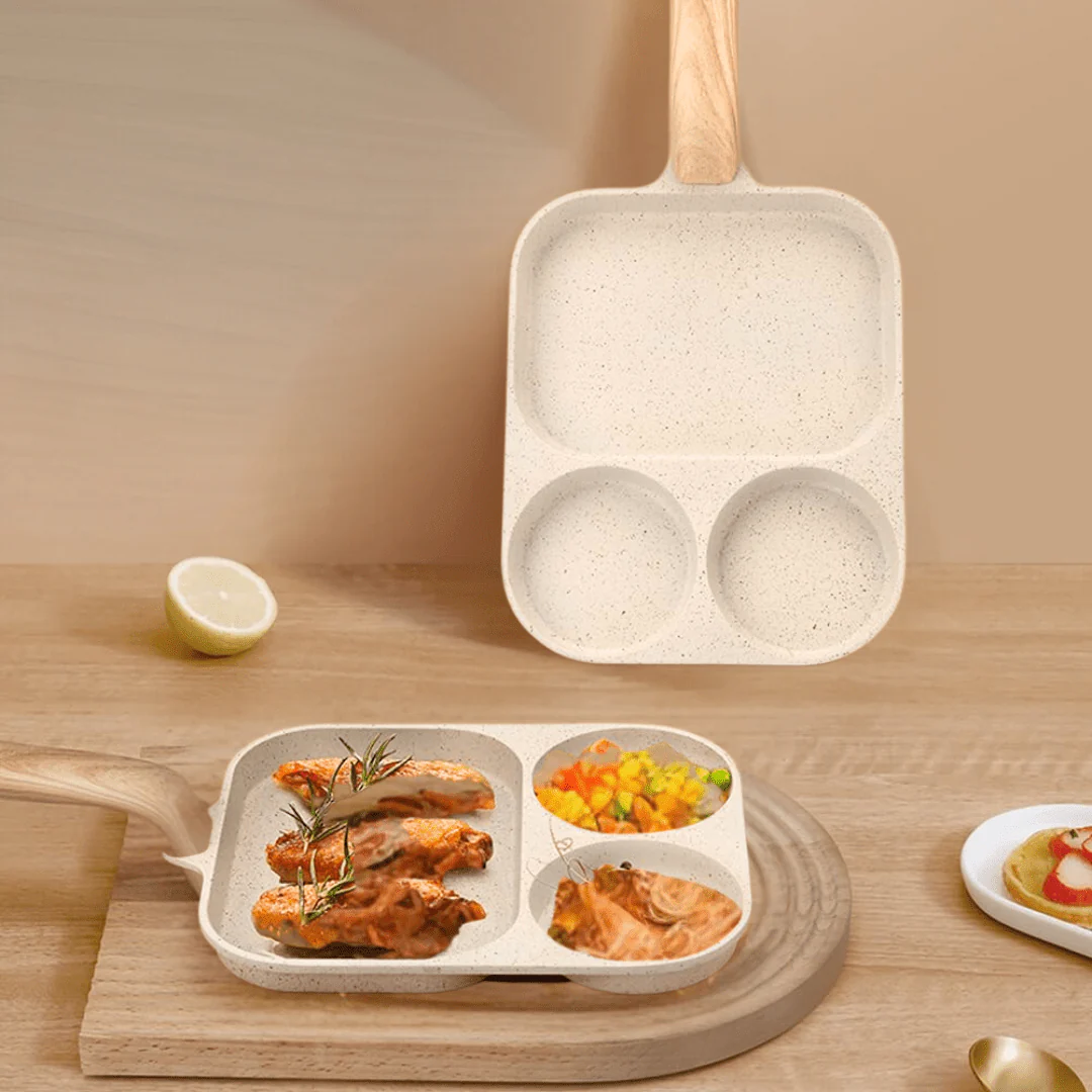 Multi-Compartment Non-Stick Maifan Stone Cooking Pan - Image 4