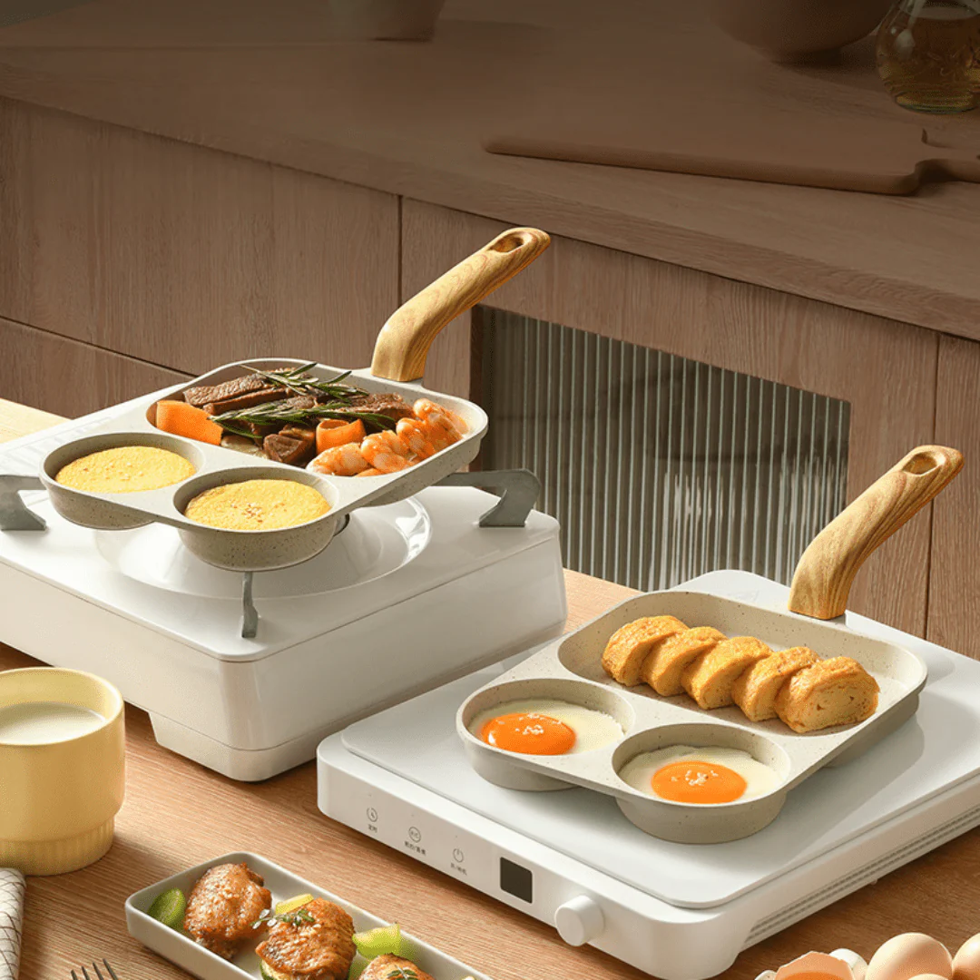 Multi-Compartment Non-Stick Maifan Stone Cooking Pan - Image 6