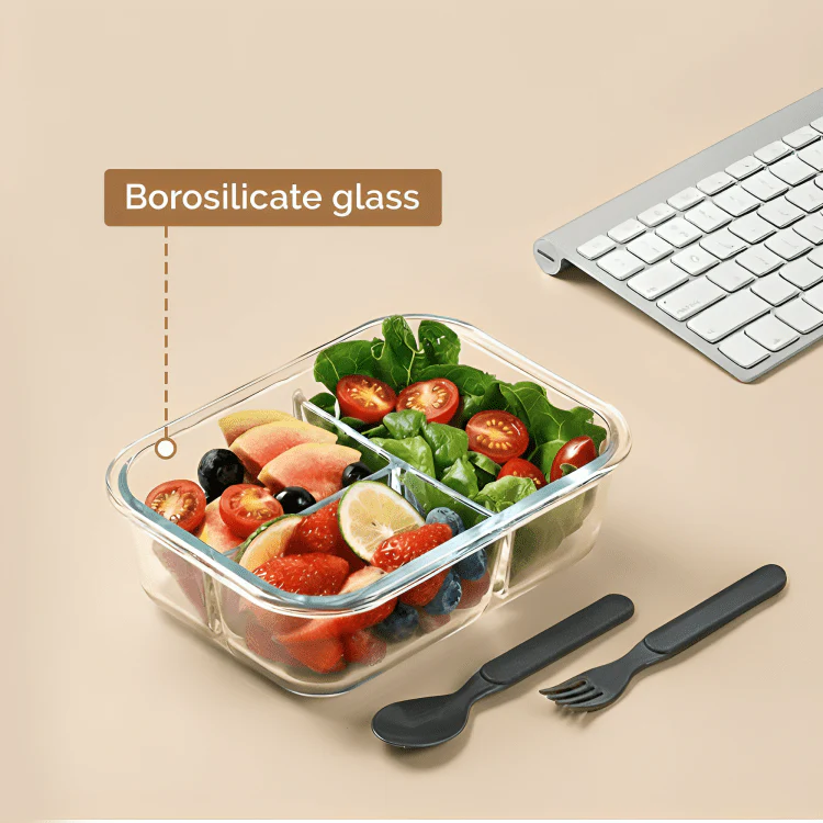 Multi-Compartment Rectangle Glass Food Container - Image 4