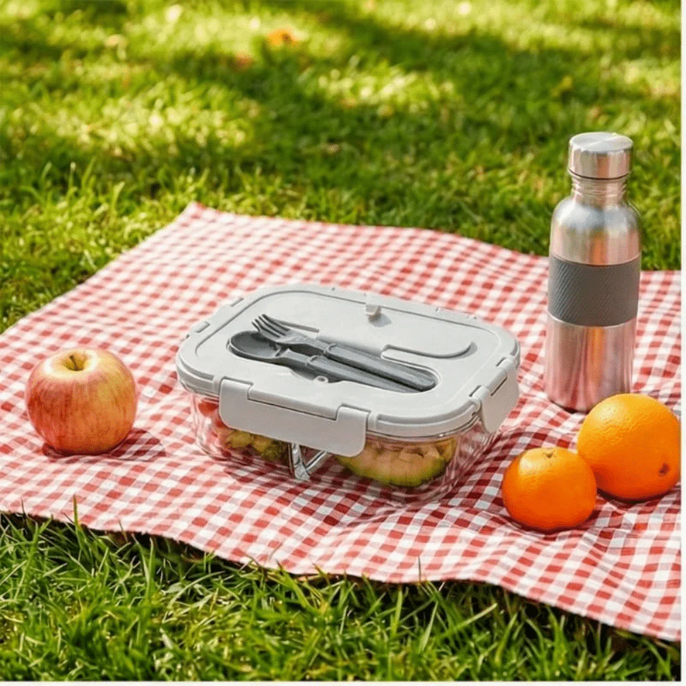 Multi-Compartment Rectangle Glass Food Container - Image 7