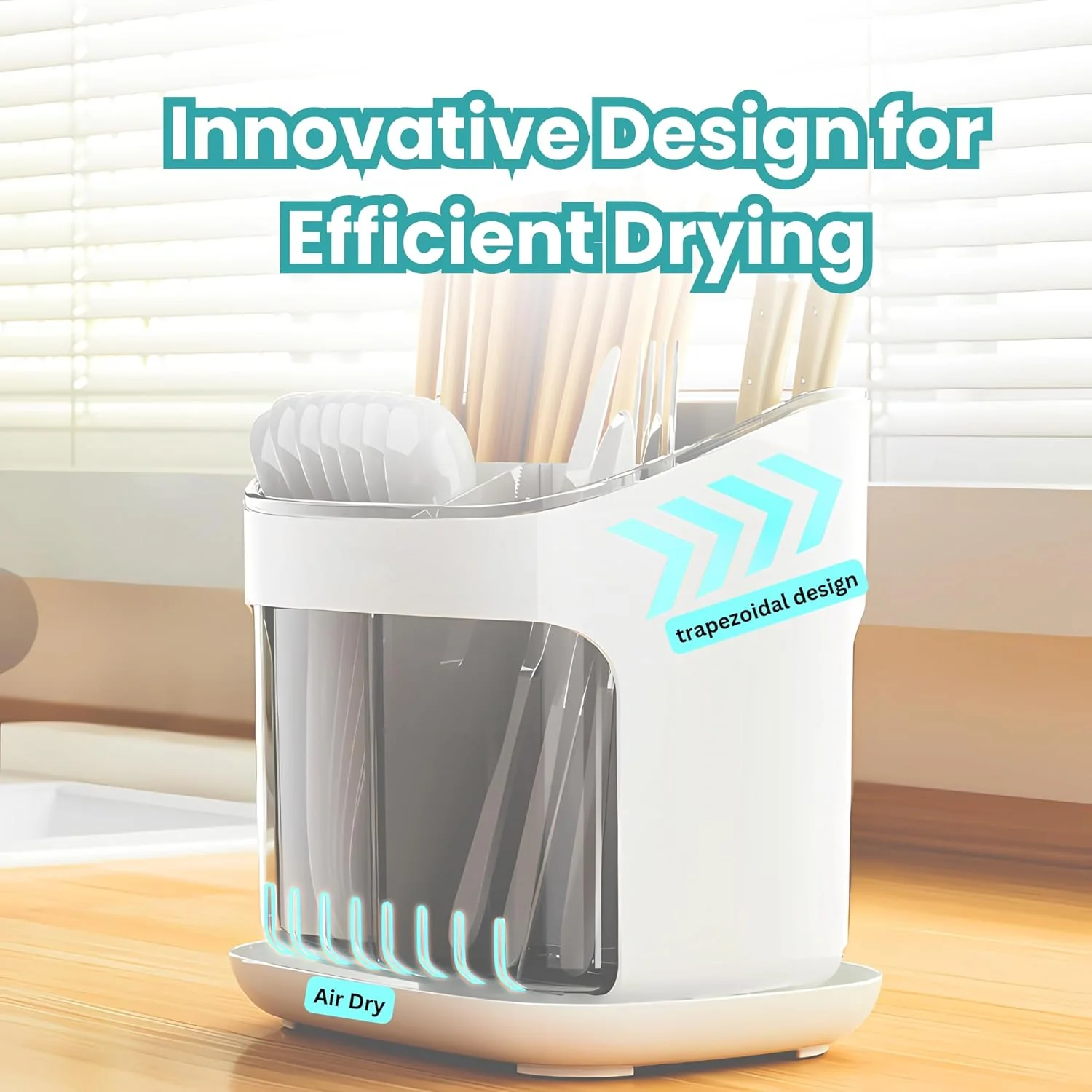 Multi-Compartment Utensil Organizer Stand - Image 6