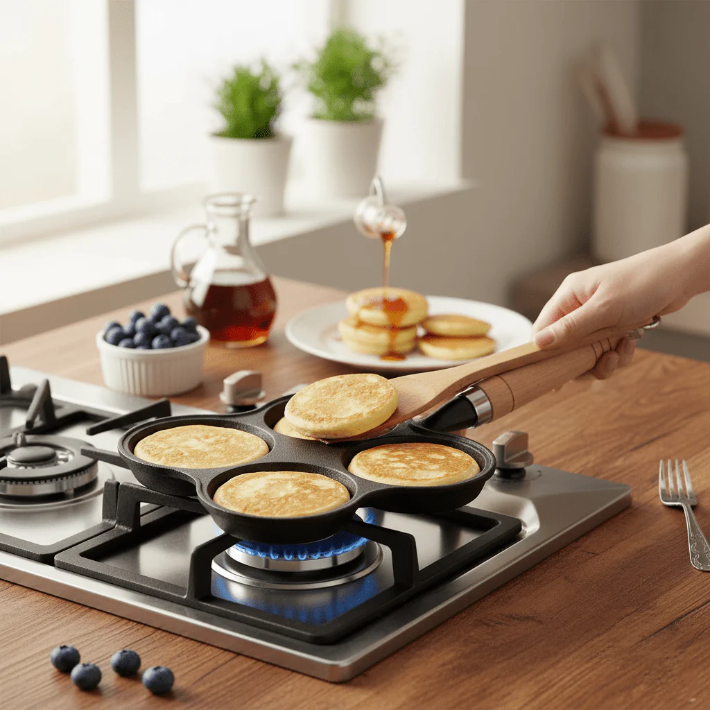 Multi-Cup Cast Iron Pancake Cooking Pan(18cm) - Image 3