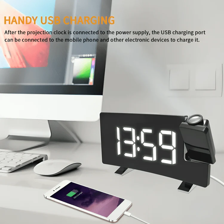 Multi-Function Curved Display Digital Clock - Image 3