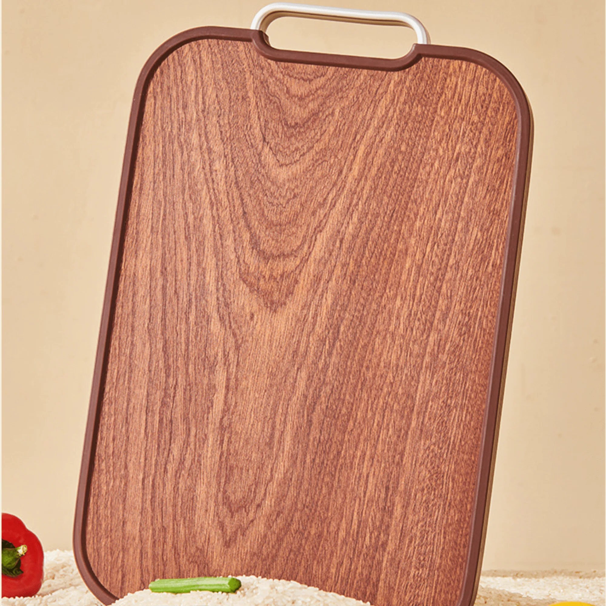 Multi-Function Ebony Stainless Steel Double-Sided Cutting Board (40cm) - Image 4