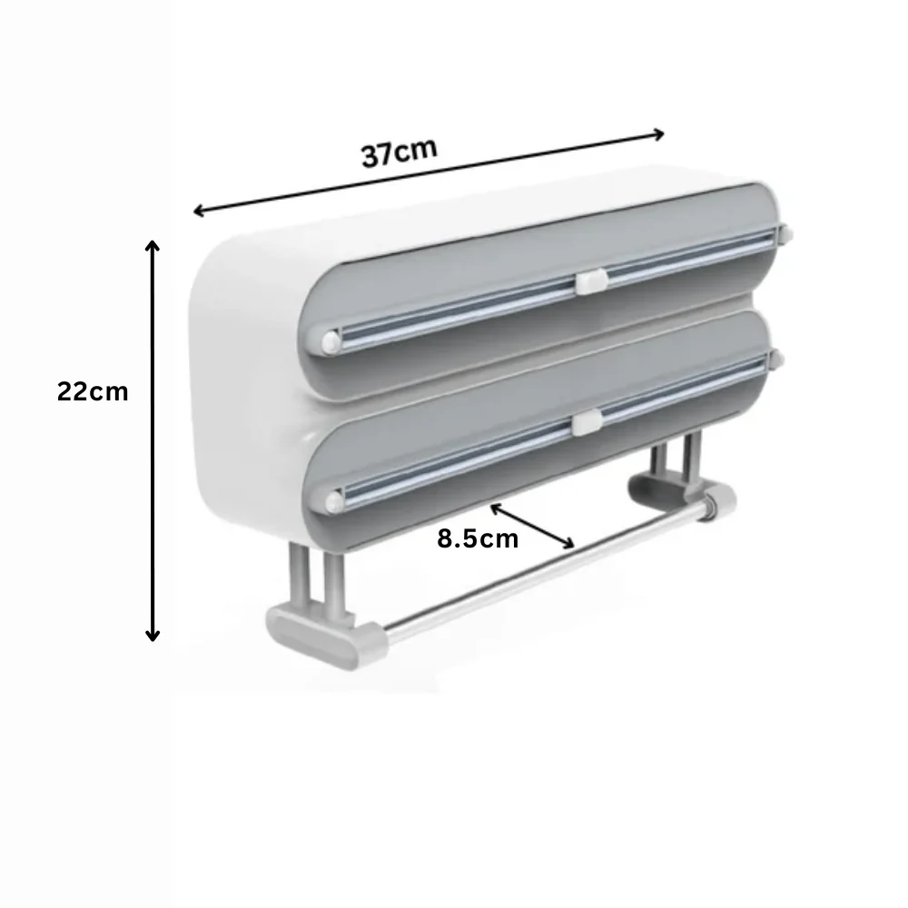 Multi-Functional 3-in-1 Kitchen Wrap Dispenser with Cutter - Image 7