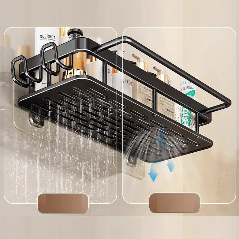 Multi-Functional Aluminum Alloy Wall-Mounted Bathroom Storage Rack (32cm) - Image 6