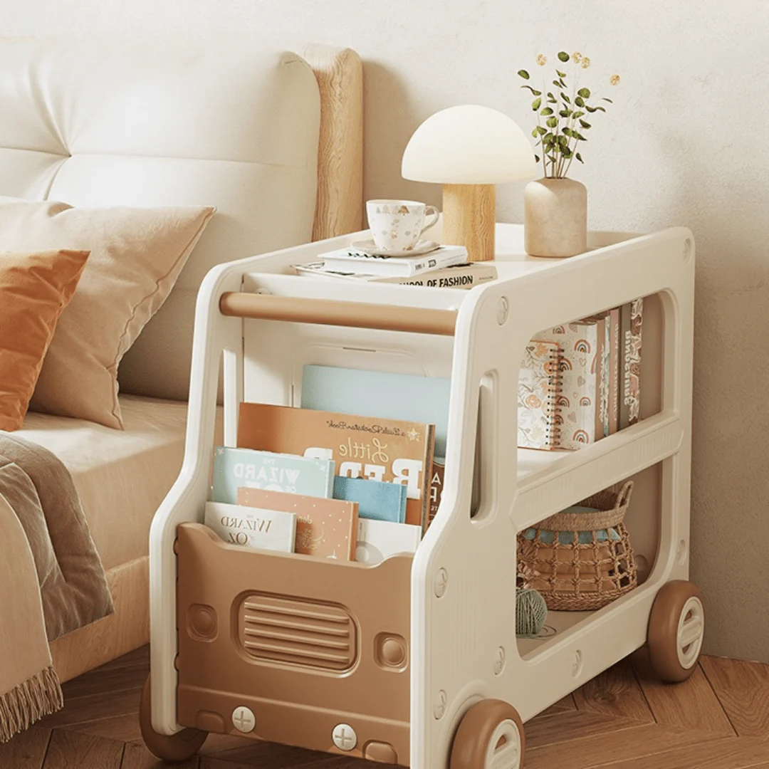 Multi-Functional Bus Themed Storage Cabinet with Wheels - Image 3