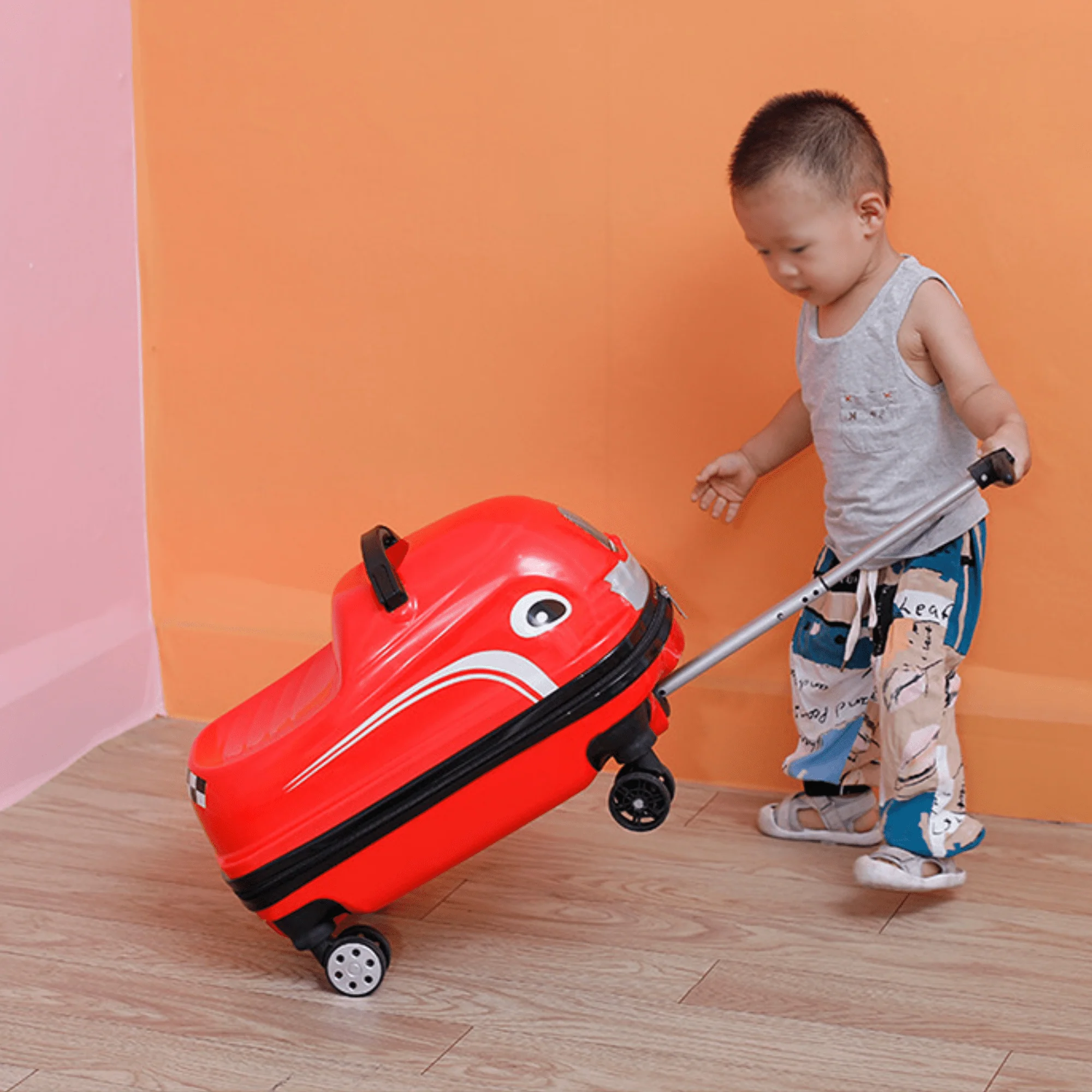 Multi-Functional Car-Shaped Carry-On Trolley Suitcase with Universal Wheels (50x31x33cm) - Image 3