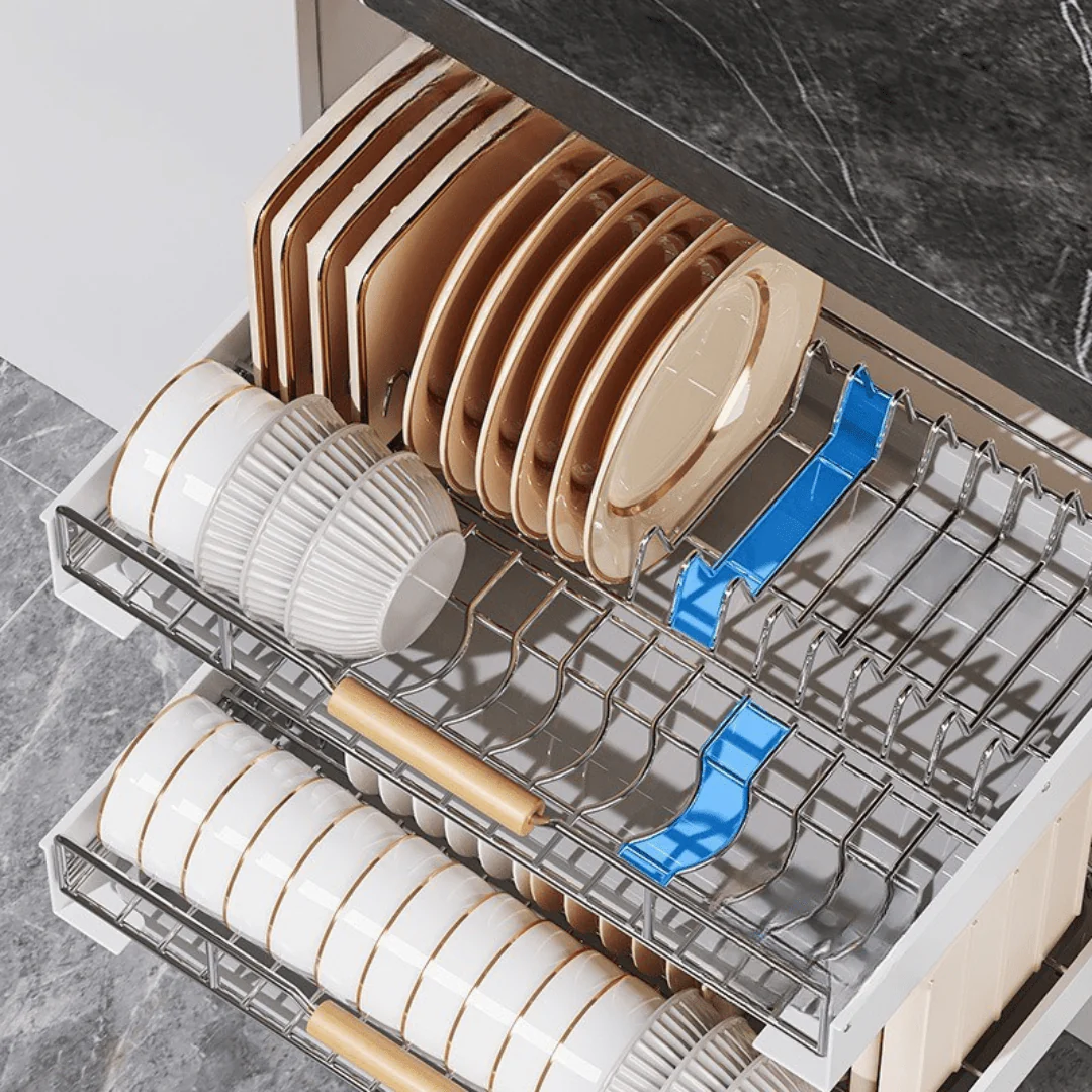 Multi-Functional Carbon Steel Sliding Dish Rack - Image 3
