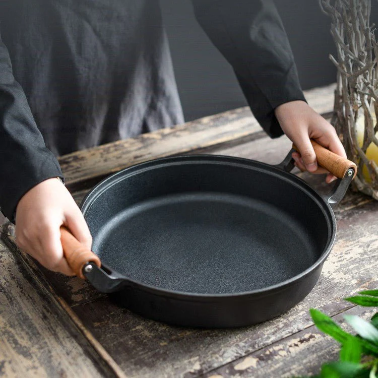 Multi-Functional Cast Iron Non-Stick Frying Pan With Lid & Ear Handles(30cm) - Image 4