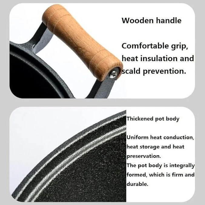 Multi-Functional Cast Iron Non-Stick Frying Pan With Lid & Ear Handles(30cm) - Image 7