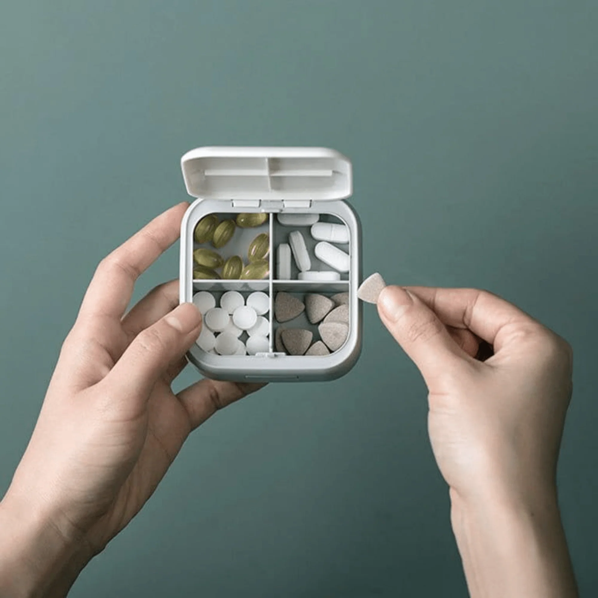 Multi-Functional Compact BPA-Free Medicine Storage Box with 4 Compartments (Pack of 1) - Image 4
