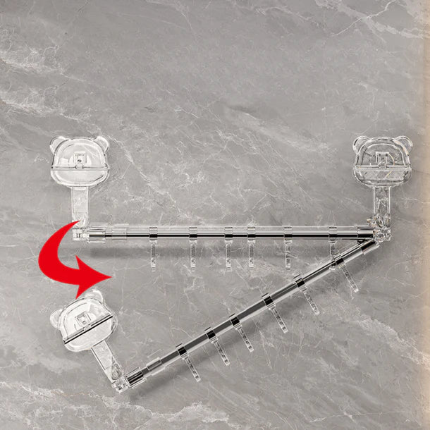 Multi-Functional Drill Free Retractable Storage Rack with 6 Hooks - Image 3