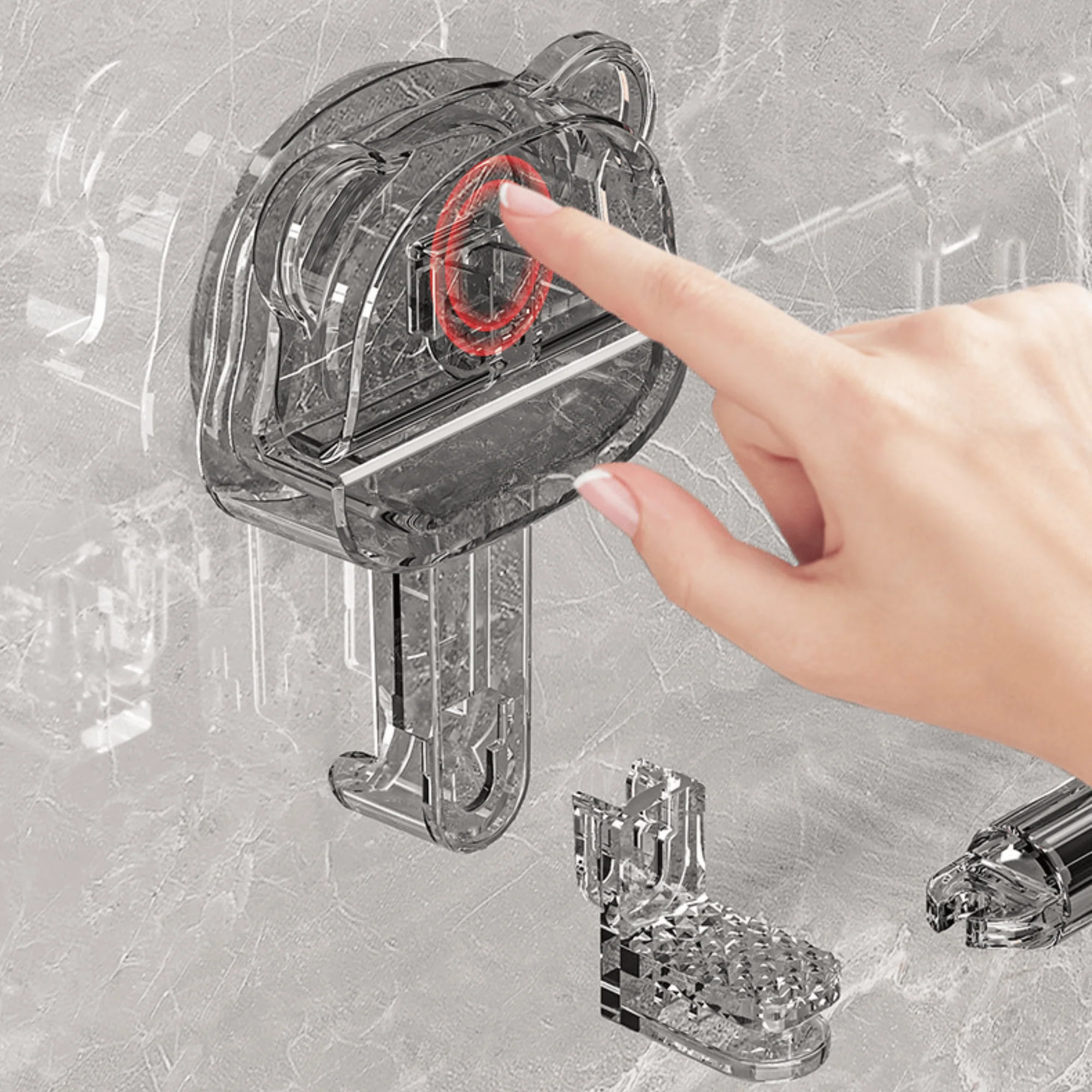Multi-Functional Drill Free Retractable Storage Rack with 6 Hooks - Image 4