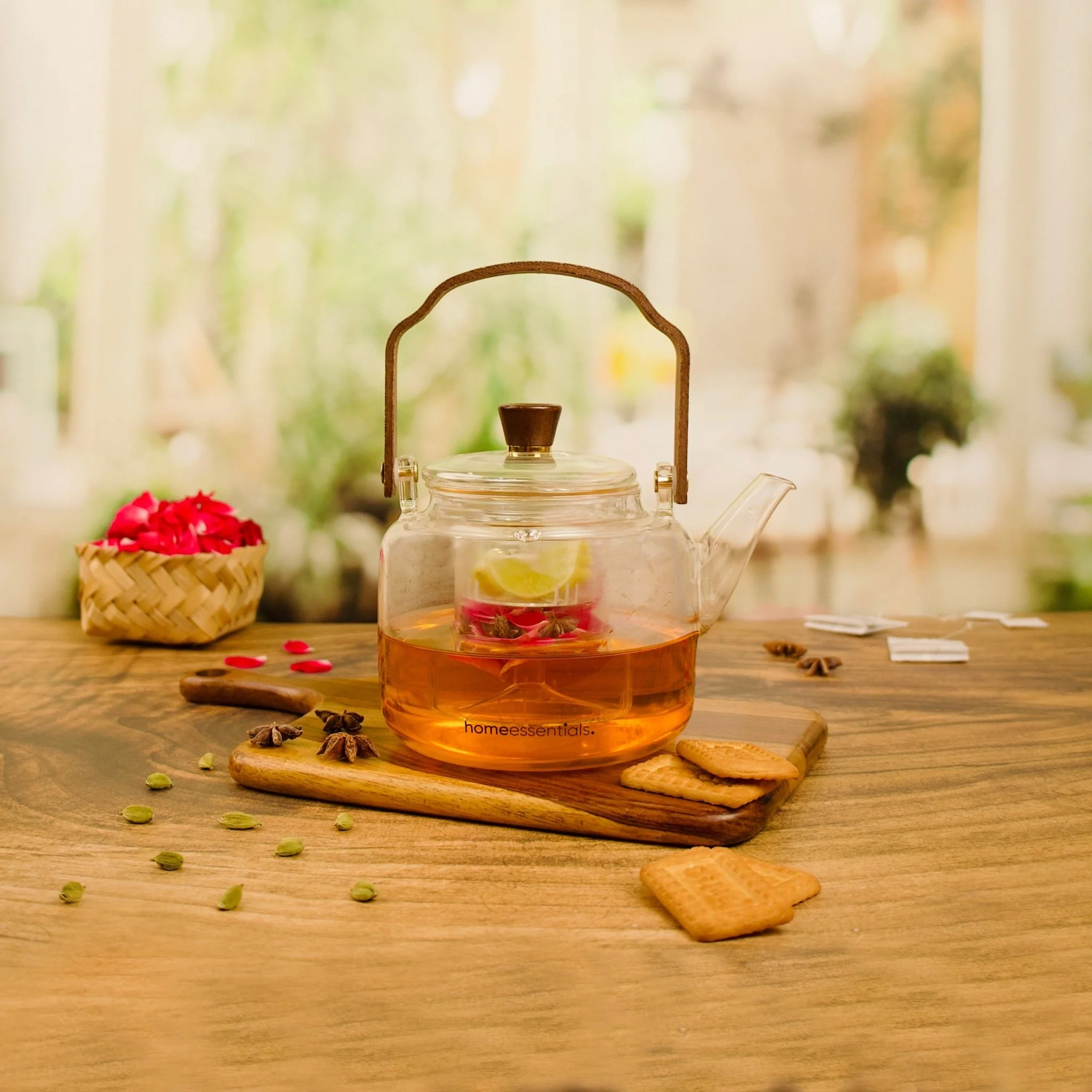 Multi-Functional Glass Teapot for Brewing and Steaming With Handle (1000ml) - Image 4