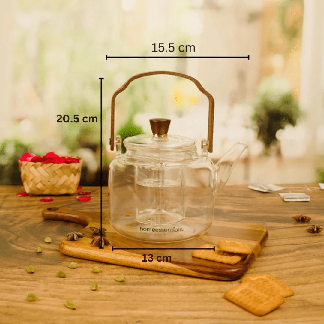 Multi-Functional Glass Teapot for Brewing and Steaming With Handle (1000ml) - Image 6