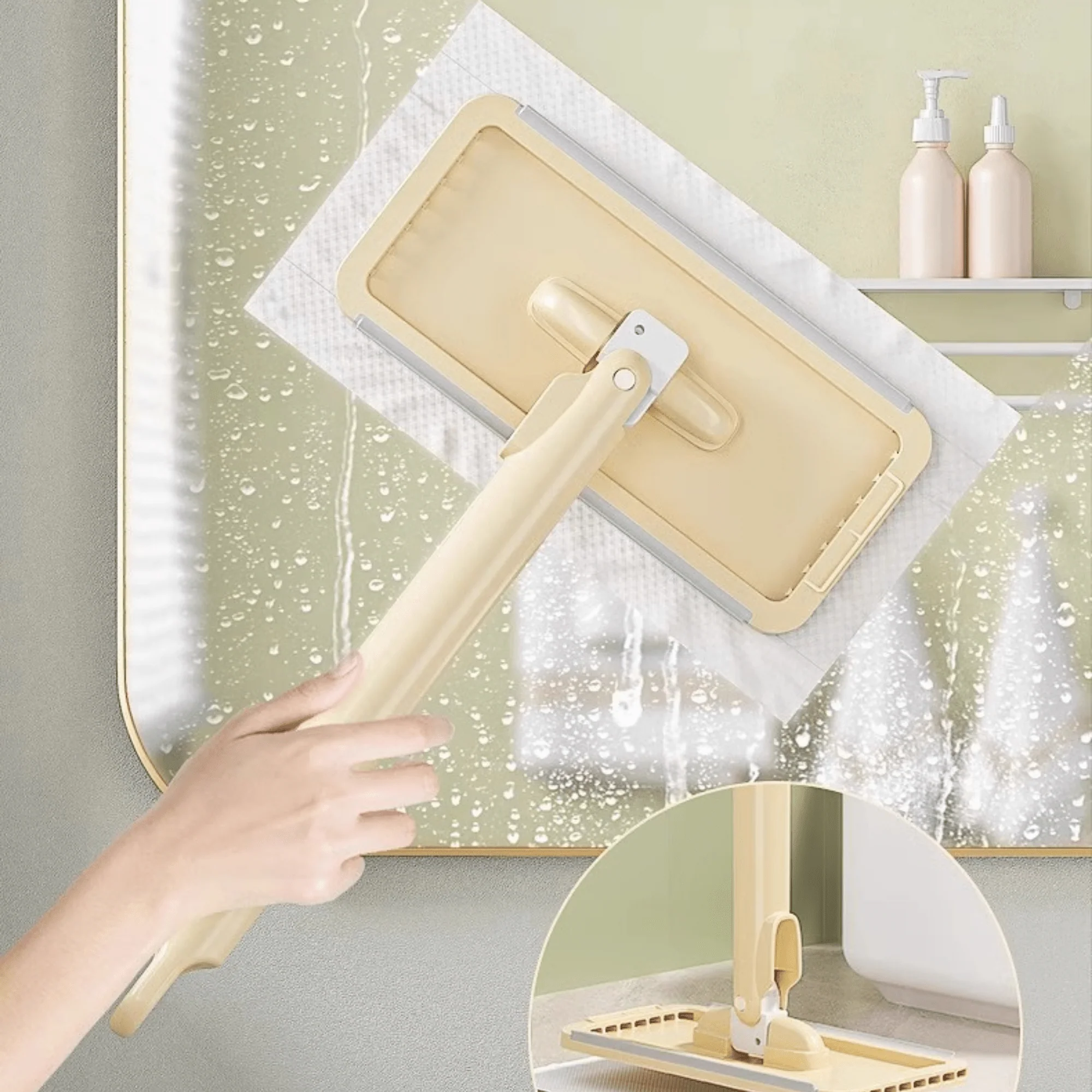 Multi-Functional Hands-Free Flat Mop with Disposable Towel Clip - Image 3