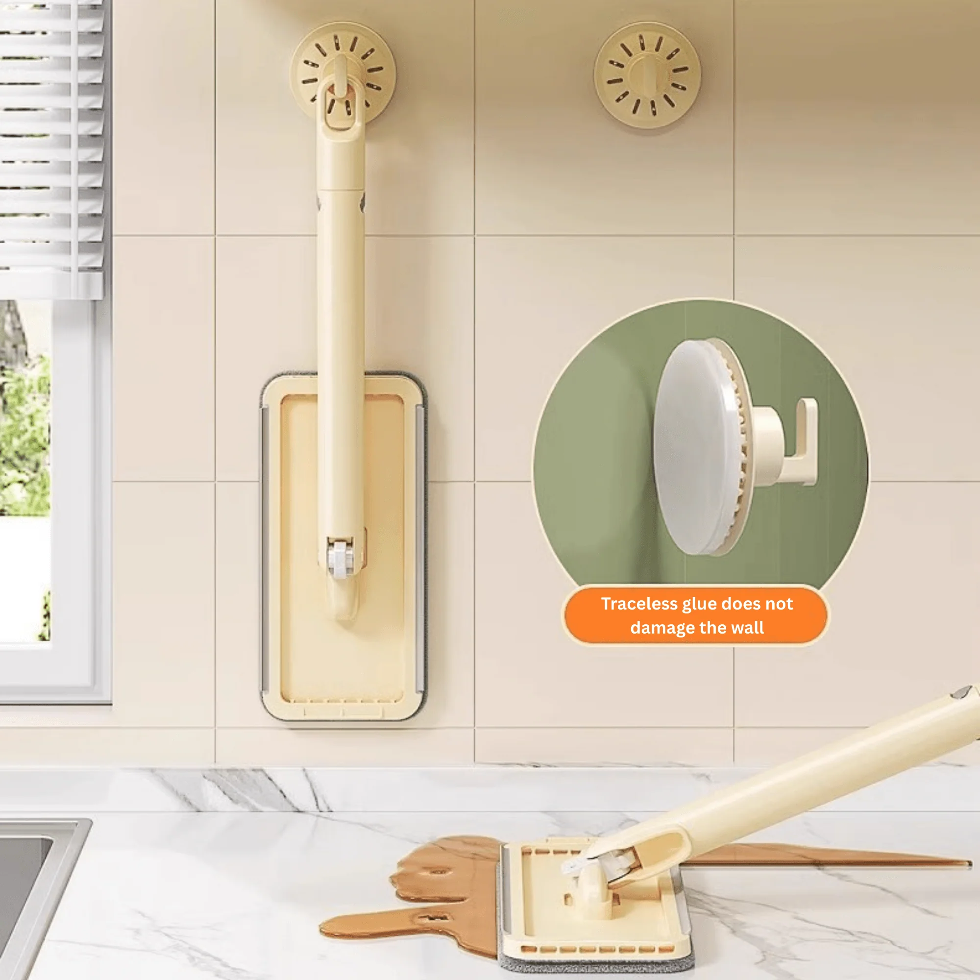 Multi-Functional Hands-Free Flat Mop with Disposable Towel Clip - Image 5