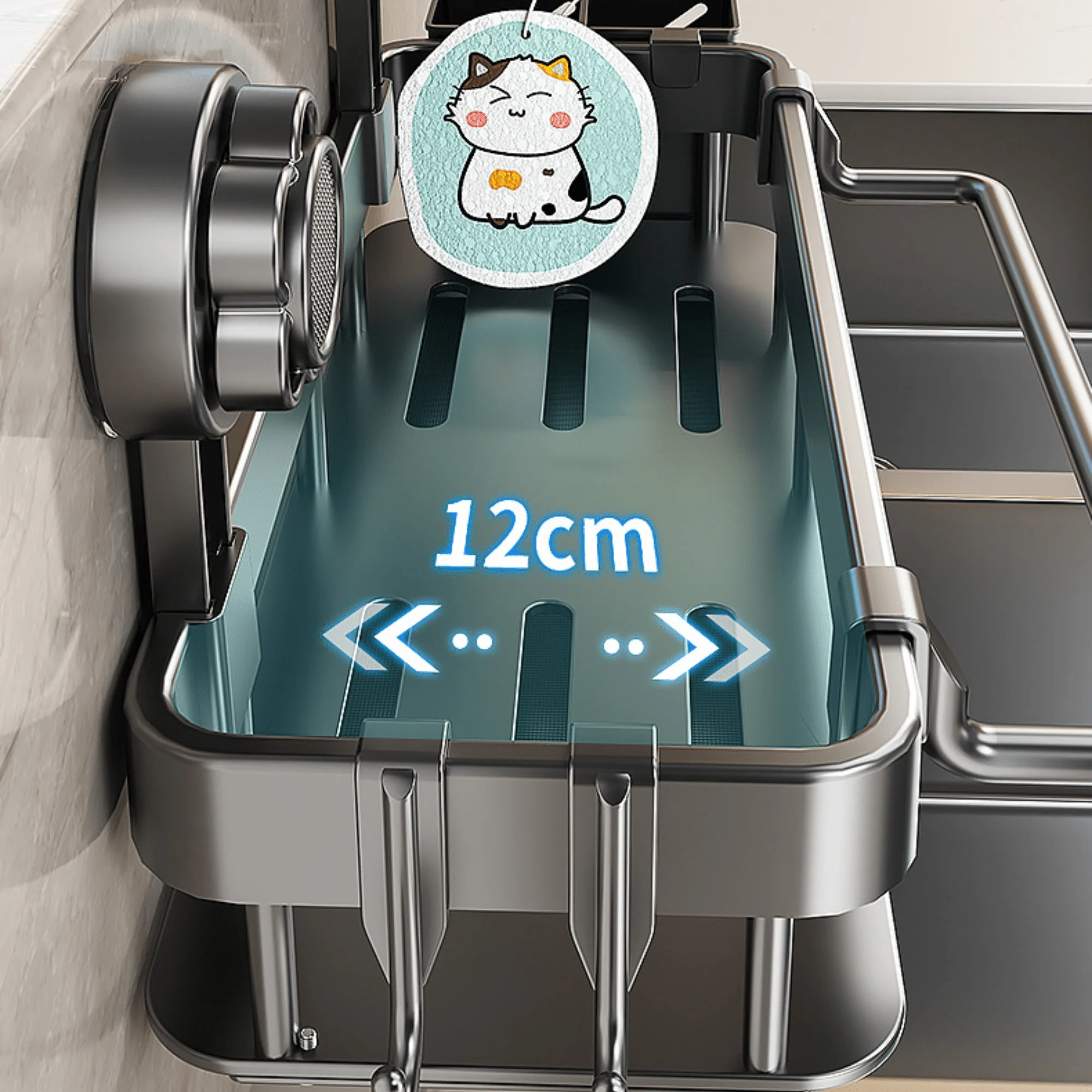 Multi-Functional Plastic Wall Storage Rack with Strong Suction Cup - Image 3