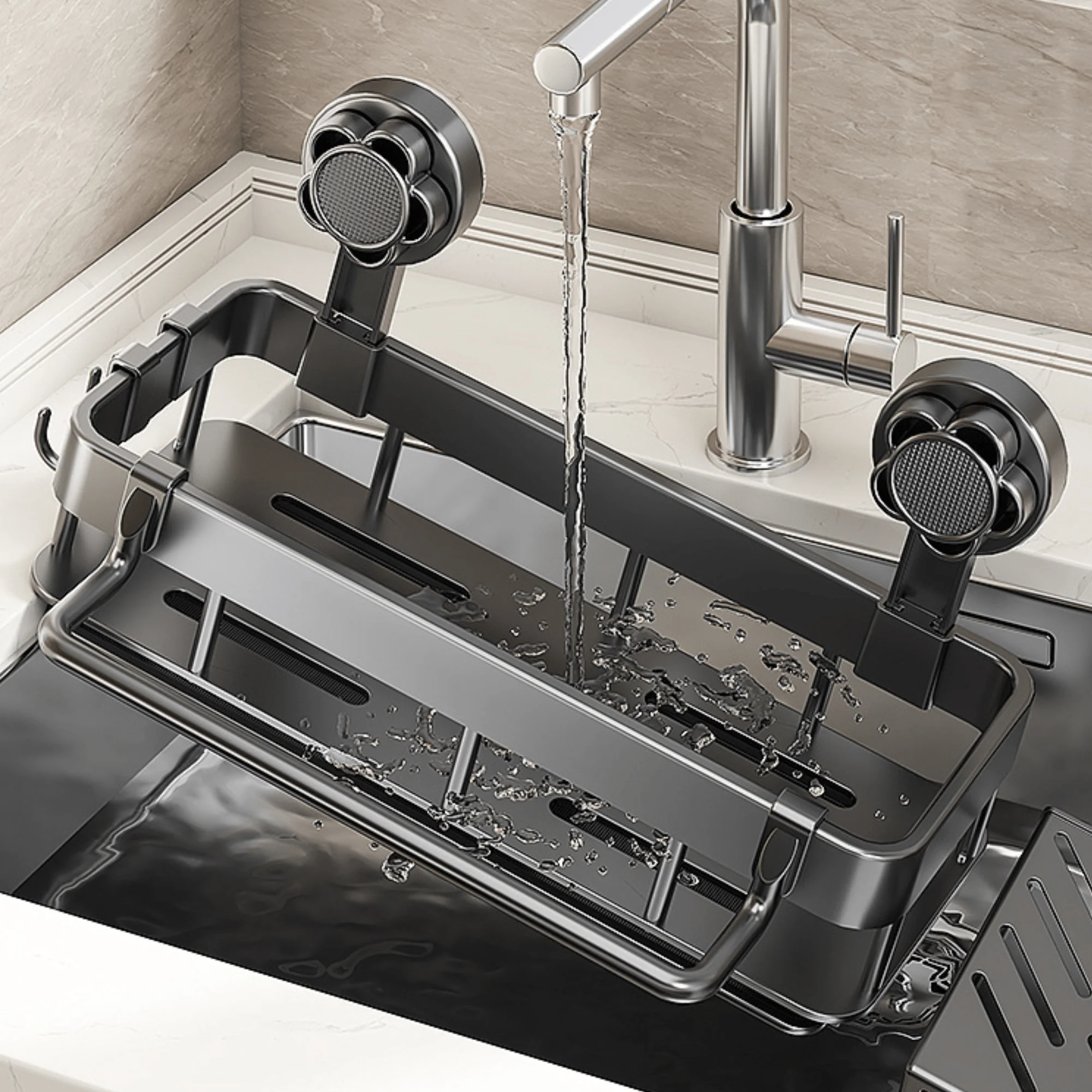 Multi-Functional Plastic Wall Storage Rack with Strong Suction Cup - Image 6